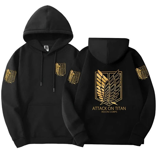 Attack On Titan gold logo hoodie - Animezing