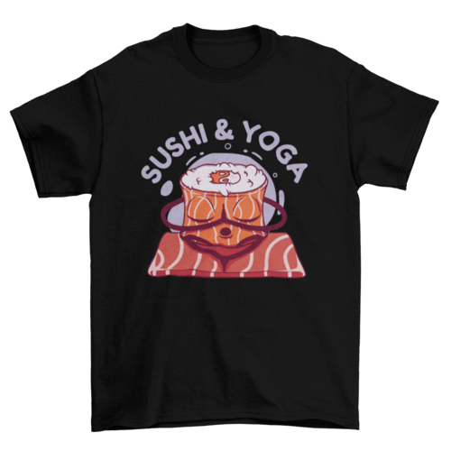 Sushi roll doing yoga T-shirt - Animezing